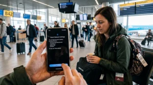 Smartphone screen showing reset network settings option used to fix eSIM connection problems.