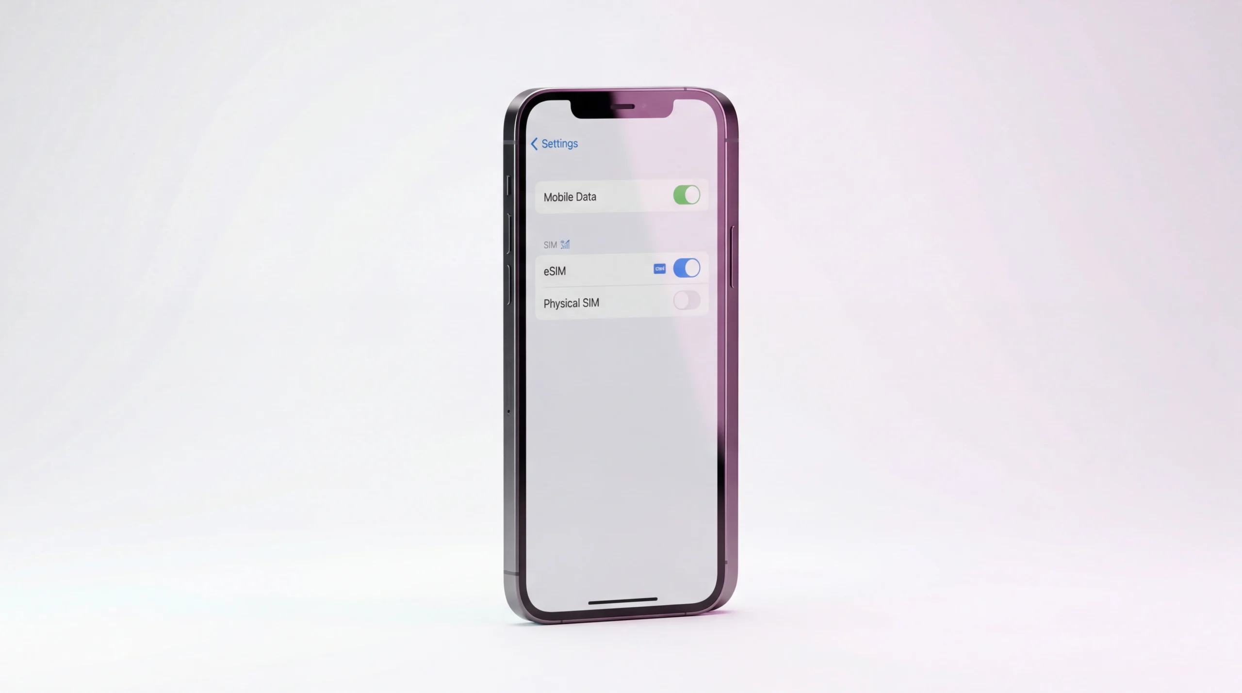 install travel eSIM by scanning QR code and activating mobile data on smartphone