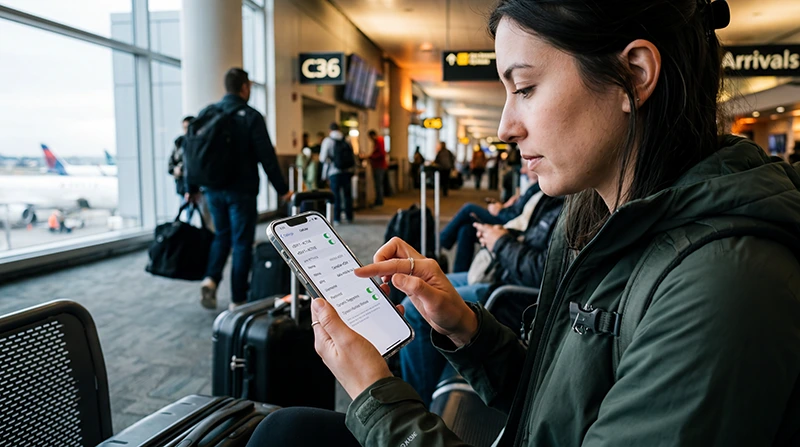 Traveler configuring APN settings for Canada eSIM on smartphone