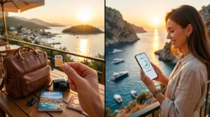 Comparison between local SIM card and eSIM for Albania travel and mobile internet.