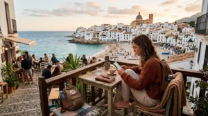 Long-term traveler using eSIM mobile internet while staying in Spain