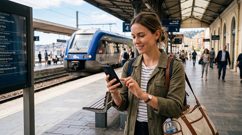 Traveler using France eSIM as pocket WiFi alternative while traveling in France