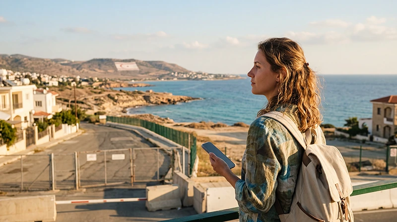 Traveler using one eSIM while visiting both the Republic of Cyprus and North Cyprus