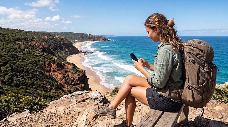 Long-term traveler using an Australia eSIM while exploring the country