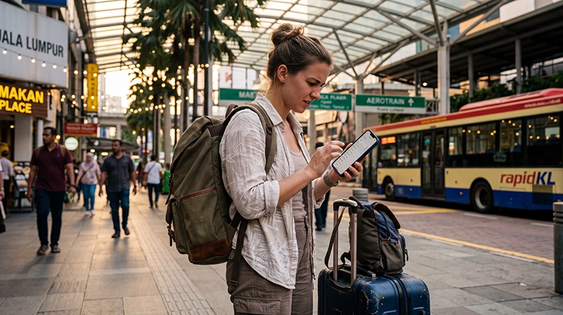 Traveler experiencing no internet connection on an eSIM while traveling in Malaysia