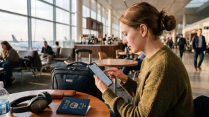 Traveler configuring APN settings for a China eSIM before travel