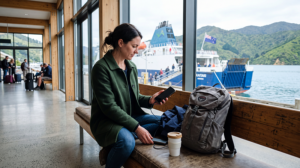Traveller choosing the best mobile data option for a journey around New Zealand
