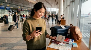 Traveler buying an eSIM for China before departure