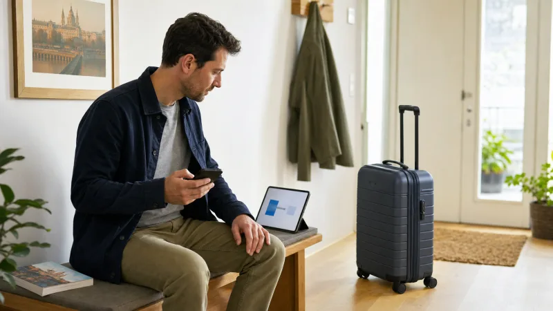 Traveller installing a Hungary eSIM at home before departure