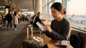 Traveler activating a China eSIM on Android before departure