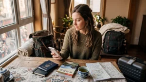 Traveler checking if phone supports eSIM before China trip