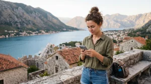Traveler troubleshooting a Montenegro eSIM connection