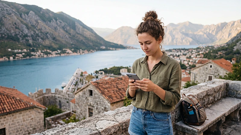 Traveler troubleshooting a Montenegro eSIM connection