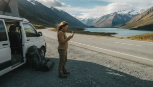Using Google Maps for navigation during a New Zealand road trip with mobile data