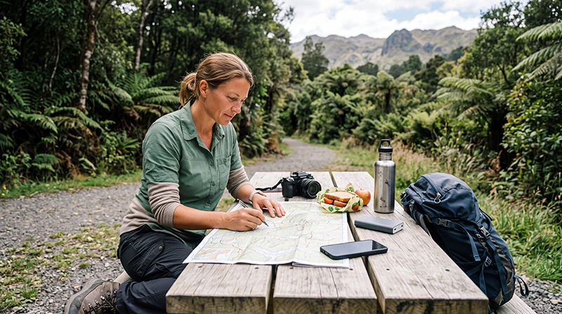 Traveller planning how much mobile data is needed for a New Zealand trip