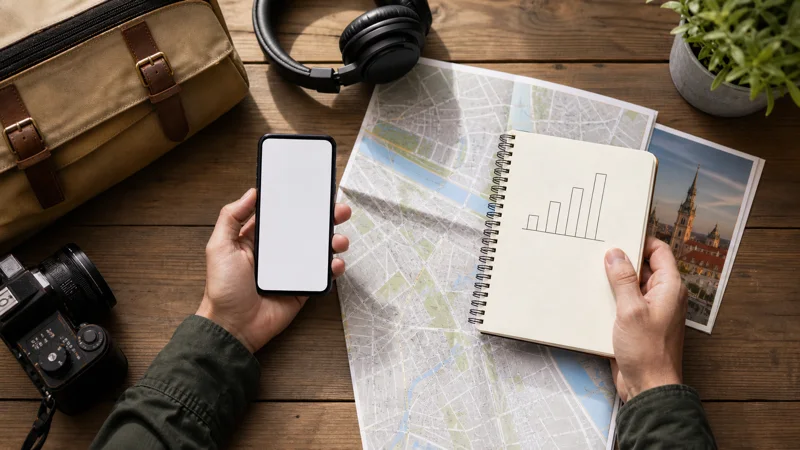 Traveller estimating mobile data needs for a trip to Poland.