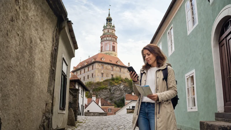 Internet options prepared for sightseeing in Český Krumlov.