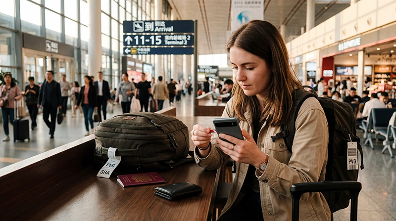 Tourist getting internet in China with an eSIM