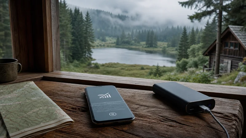 Offline internet planning in the Bohemian Forest.