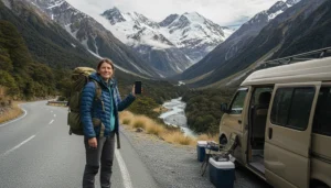 Internet access on Great Alpine Highway New Zealand road trip with eSIM and mobile data