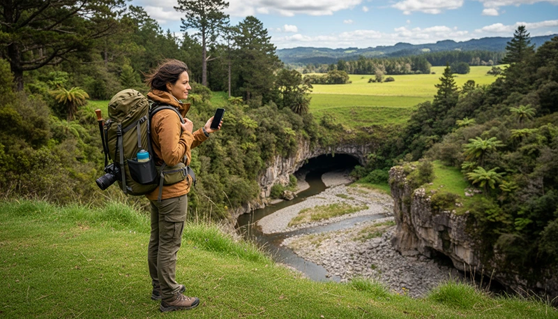Internet access at Waitomo Caves New Zealand with eSIM and mobile data connectivity