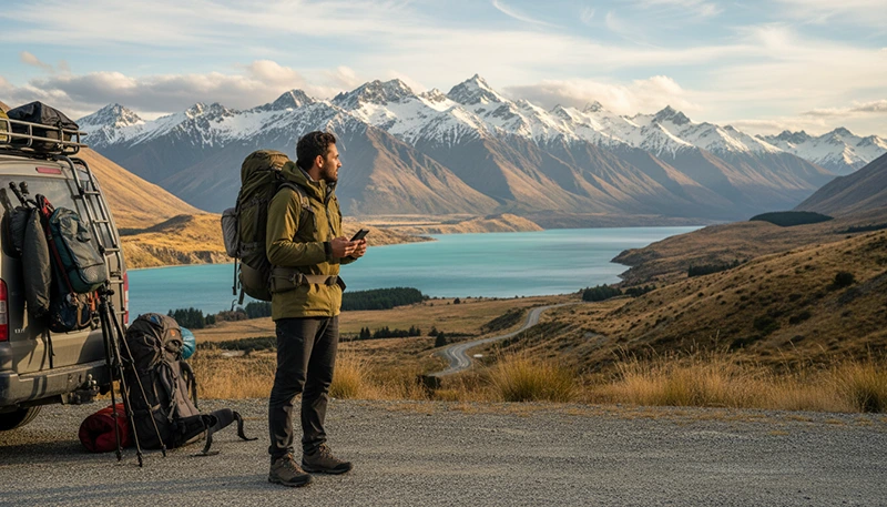 Internet access on Wanaka New Zealand road trip with eSIM and mobile data connectivity