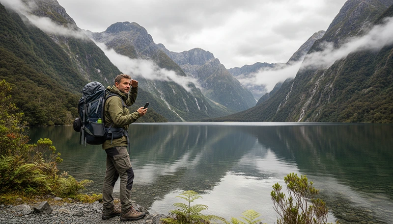 Mobile coverage in Fiordland New Zealand with eSIM and offline preparation for remote travel