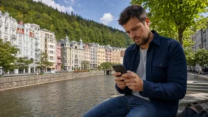 Mobile data planning for a visit to Karlovy Vary.