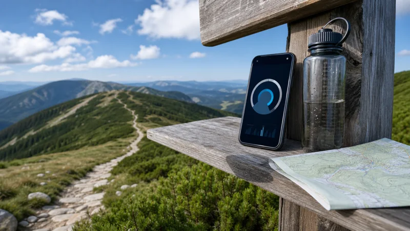 Mobile data planning on a Krkonoše ridge.