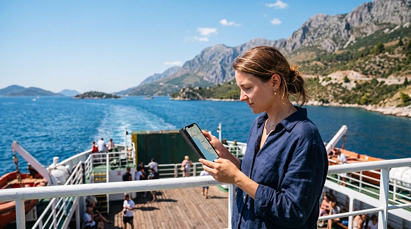 Traveler using one eSIM while traveling between Montenegro and Greece