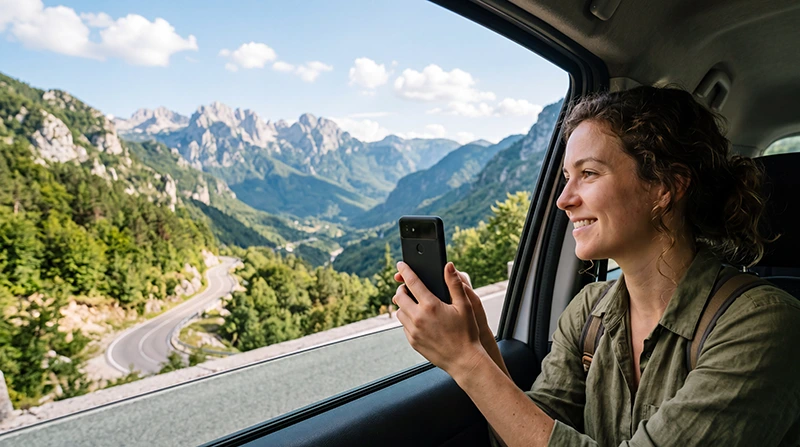 Traveler using one eSIM while traveling between Montenegro and Bosnia and Herzegovina