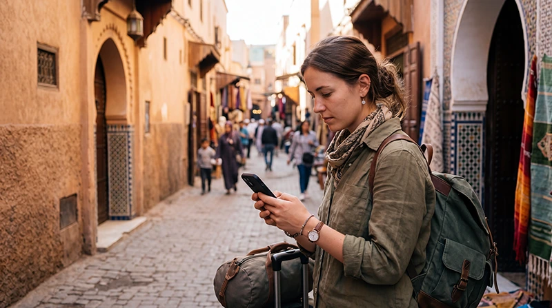 Traveler troubleshooting no internet on Morocco eSIM