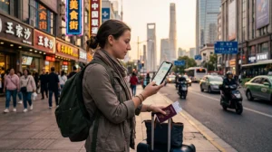 Tourist using unlimited data eSIM in China