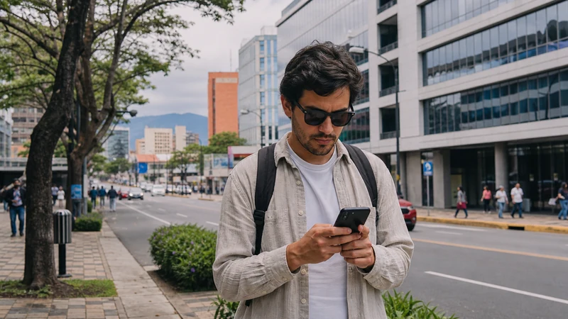 Traveller using a smartphone in Costa Rica for can tourists use 5g in costa rica?