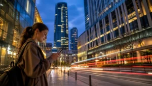 Traveller using a smartphone in Jordan for 5g in jordan for tourists: coverage and esim guide