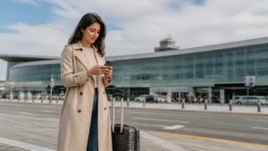 Traveller configuring activating an eSIM in Armenia on a smartphone in Armenia