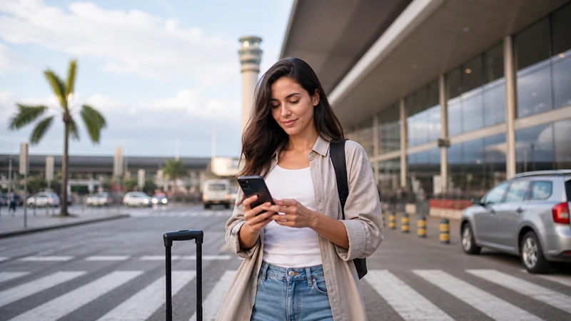 Traveller using a smartphone in Brazil for activate esim brazil