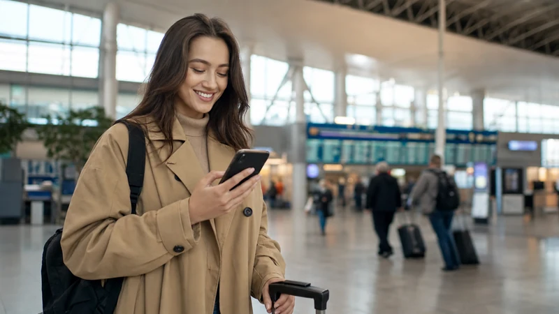 Traveller activating an eSIM after arriving in Bulgaria