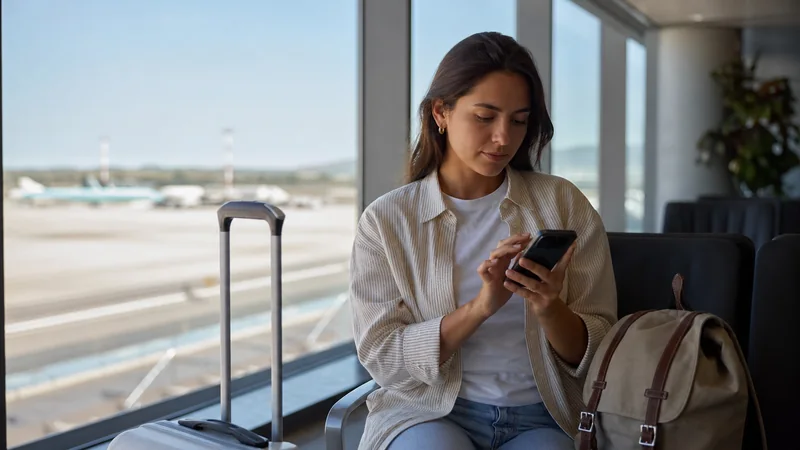 Traveller activating an eSIM after arriving in Cyprus