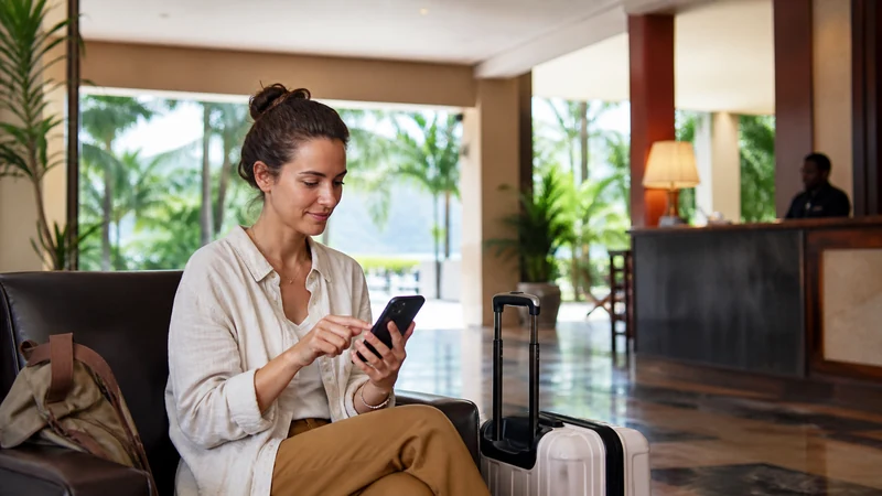 Arriving traveller enabling a travel eSIM.