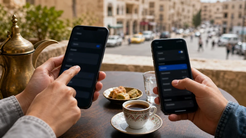 Traveller using a smartphone in Jordan for jordan esim apn settings: iphone and android