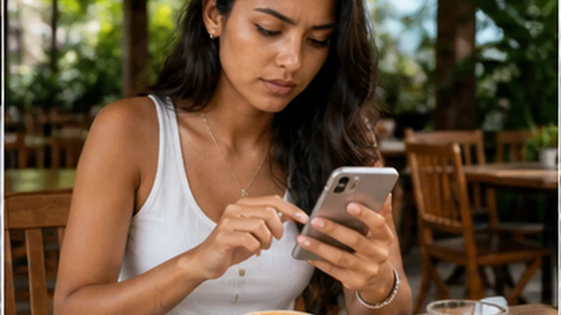 Traveller using a smartphone in Mauritius while researching mauritius esim apn settings: how to use data.esim