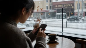 Traveller using a smartphone in Mongolia for apn settings mongolia esim