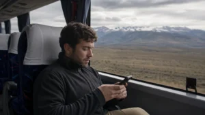 Traveller using a smartphone in Argentina for reliable mobile internet for business travel in argentina