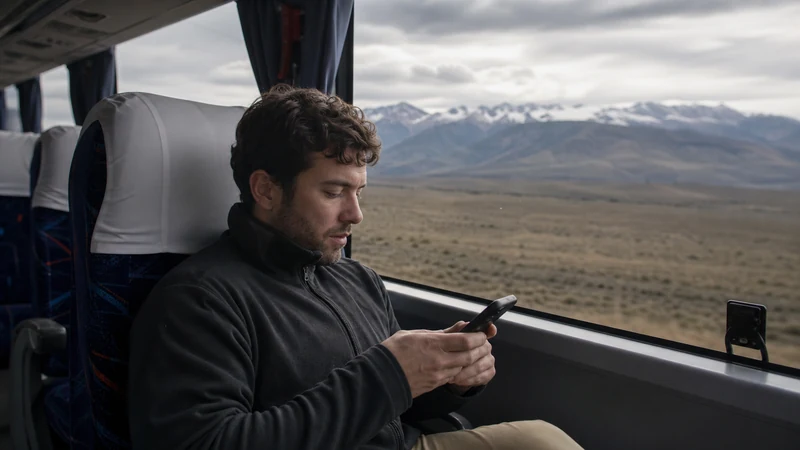 Traveller using a smartphone in Argentina for reliable mobile internet for business travel in argentina
