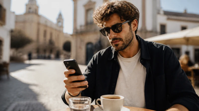 Traveller using a smartphone in Argentina for how to set up an argentina esim on android
