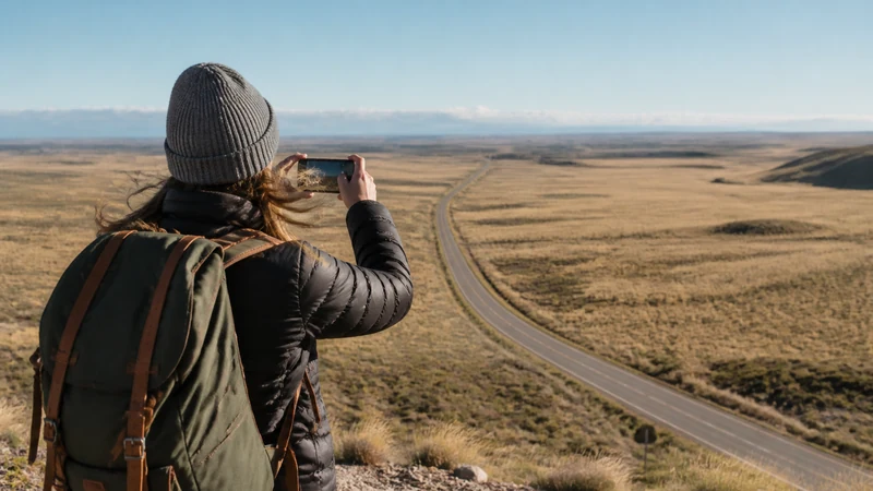 Traveller using a smartphone in Argentina for what mobile coverage is really like in argentina