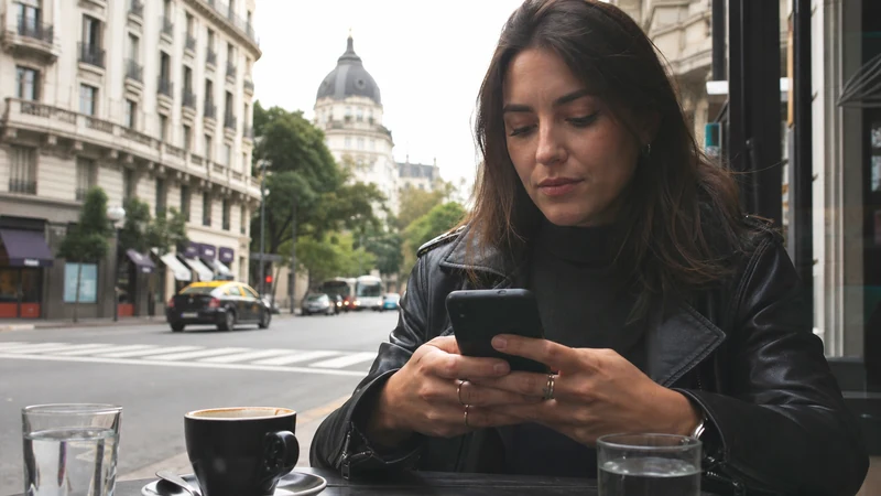 Traveller using a smartphone in Argentina for using an argentina esim and your main number together