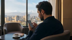 Traveller configuring configuring Armenia eSIM APN settings on a smartphone in Armenia