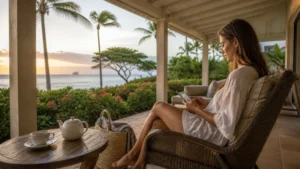 Guest using mobile internet at a Palm Beach resort